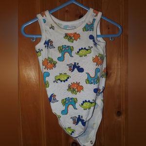 Baby Boy's Dinosaur Onsie & Jean Shorts